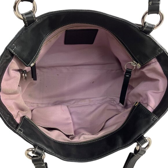 Coach East West Gallery pleated Leather Silver Tone Detail Shoulder Bag Sz M - Picture 11 of 16